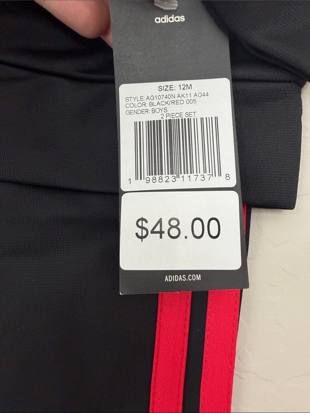 adidas Black & Red Toddler Track Jacket and Pants Set - Picture 2 of 5